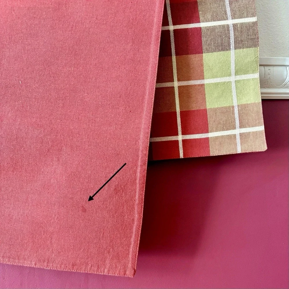 Table runner 100% cotton‎ green maroon plaid made in Inda 13X71